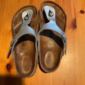 Silver Birkenstock sandals